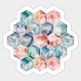 Earth and Sky Hexagon Watercolor Sticker